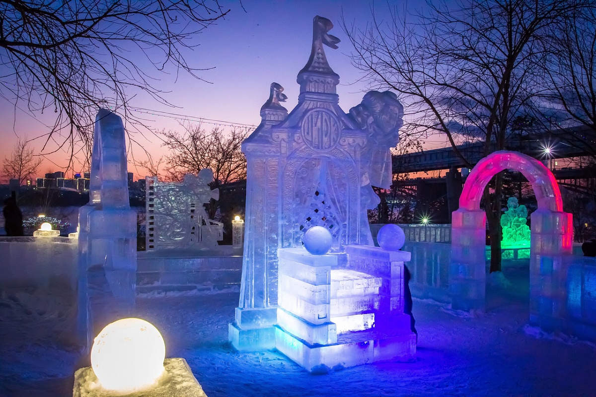 Снежный городок в Лесосибирске