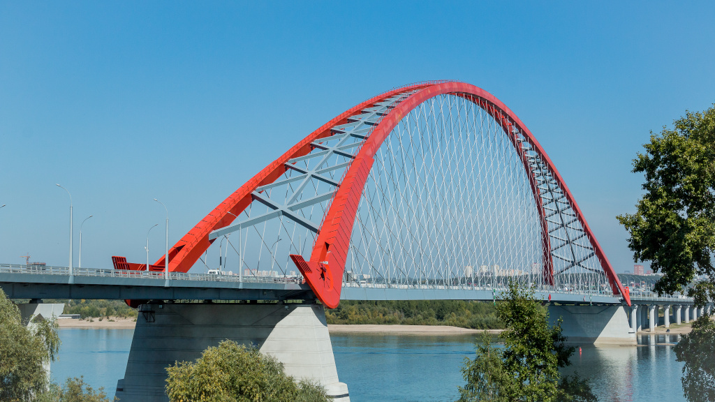 Панорама Новосибирска бугринский мост