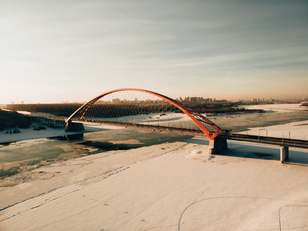Бугринский мост панорама Сергей Скрини